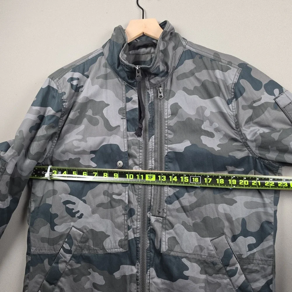 G-Star Raw Rackam Utility Camo Overshirt Mens L Grey Quilted Lined Zip Up Jacket
